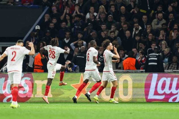 Paris Saint-Germain (PSG) v AS Monaco - UCL PARIS, FRANCE - FEBRUARY 25: Monaco AS players are celebrating after scoring a goal during the UEFA Champions League play-off second leg football match between Paris Saint-Germain (PSG) and AS Monaco at the Parc des Princes stadium in Paris. Ibrahim Ezzat Anadolu Paris France. Editorial use only. Please get in touch for any other usage.  Copyright: x2026xAnadoluxÄ°brahimxEzzatx