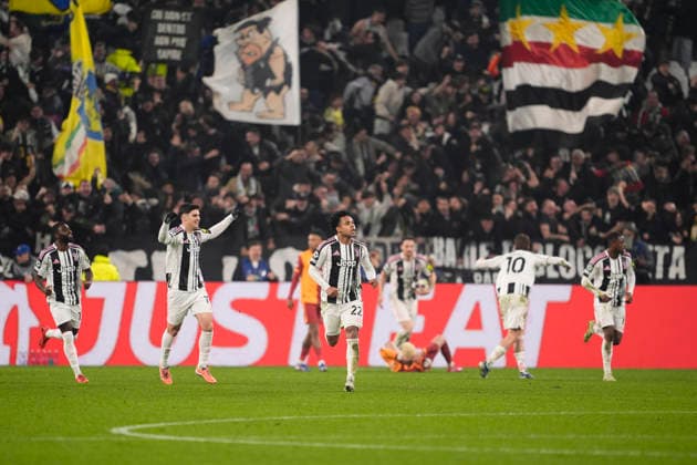 JuventusÕ Weston McKennie celebrates after scoring the 3-0 goal for his team during the Uefa Champions League soccer match between Juventus and Galatasaray at the Allianz Stadium in Turin, playoff 2 2, north west Italy - January 25, 2026. - Soccer  Copyright: xFabioxFerrari LaPressex