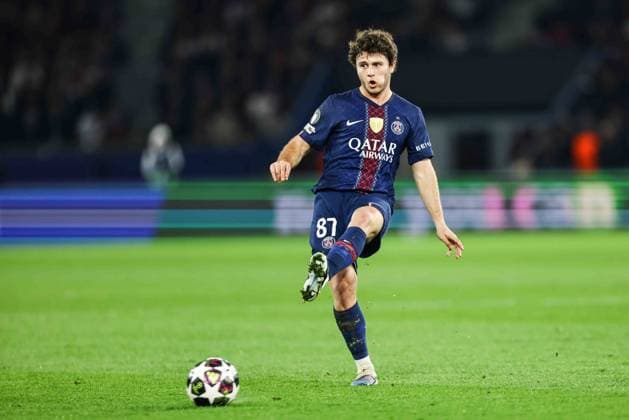 Paris Saint-Germain (PSG) v AS Monaco - UCL PARIS, FRANCE - FEBRUARY 25: Joao Neves of Paris Saint-Germain during the UEFA Champions League play-off second leg football match between Paris Saint-Germain (PSG) and AS Monaco at the Parc des Princes stadium in Paris. Ibrahim Ezzat Anadolu Paris France. Editorial use only. Please get in touch for any other usage.  Copyright: x2026xAnadoluxÄ°brahimxEzzatx
