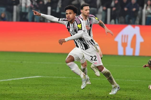 Foto IPP Massimo Rana Torino 25-02-2026 Calcio Champions League 2025 2026 Juventus-Galatasaray nella foto esulta peril gol del 3 -0 weston mckennie Italy Photo Press - World Copyright italy ITALY  Copyright: xR4924_italyphotopressx