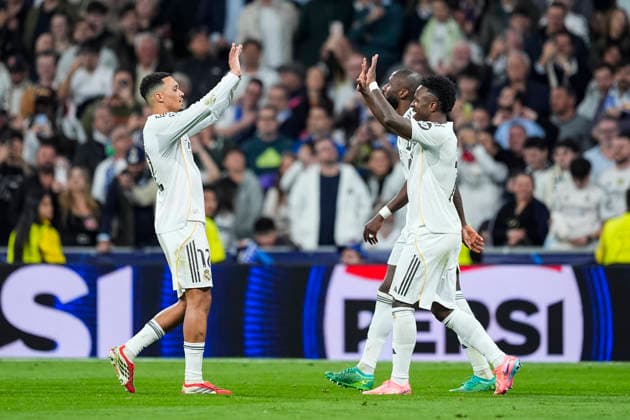 February 25, 2026, Madrid, Madrid, Spain: Vinicius Junior of Real Madrid CF celebrates a goal during the UEFA Champions League 2025 26 KO play-offs Second Leg match between Real Madrid and SL Benfica at Bernabeu stadium on February 25, 2026, in Madrid, Spain. Real Madrid V SL Benfica - UEFA Champions League 2025 26 KO Play-Offs Second Leg  - ZUMAa181 20260225_zaa_a181_153 Copyright: xOscarxJ.xBarrosox