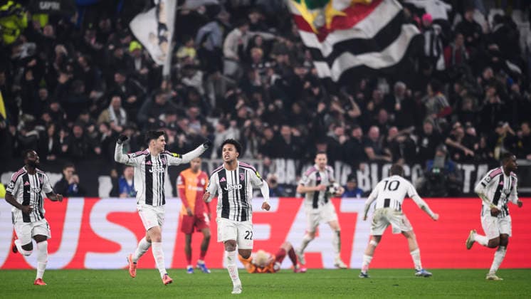 Juventus FC v Galatasaray SK - UEFA Champions League Weston McKennie of Juventus FC celebrates after scoring a goal during the UEFA Champions League 2025 26 knockout phase play-off second leg football match between Juventus FC and Galatasaray SK. Turin Italy Copyright: xNicolòxCampox