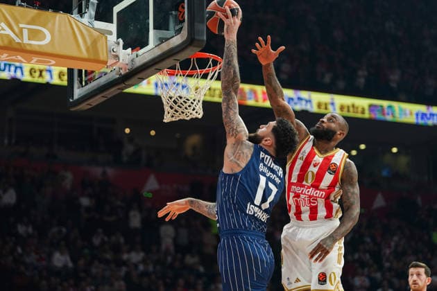 February 25, 2026, Belgrade, Vojvodina province, Serbia: 2026225, Belgrade, Serbia - POIRIER VINCENT in action during the Turkish Airlines EuroLeague Regular Season basketball match between Crvena Zvezda Meridianbet and Anadolu Efes Istanbul at the Belgrade arena. Basketball 2026: EuroLeague: Crvena Zvezda Meridianbet 91:81 Anadolu Efes Istanbul  - ZUMAd223 20260225_zip_d223_005 Copyright: xMarkoxDimicx