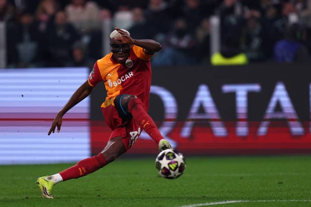 Victor Osimhen (Galatasaray SK) scores his team s first goal, UEFA Champions League 2025 26 League Knockout Play-off Second Leg, Juventus v Galatasaray A.S. - UEFA Champions League 2025 26 League Phase MD7, Allianz Stadium, February 25, 2026, Turin, Italy.