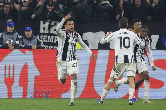 Juventus v Galatasaray - UEFA Champions League TURIN, ITALY - FEBRUARY 25: Weston McKennie (L), of Juventus, celebrates after scoring during the UEFA Champions League round of 16 play-off second leg match between Juventus and Galatasaray at the Juventus Stadium in Turin, Italy, on February 25, 2026. Riccardo De Luca Anadolu Turin Italy. Editorial use only. Please get in touch for any other usage.  Copyright: x2026xAnadoluxRiccardoxDexLucax