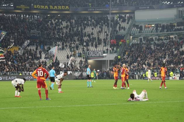 TURIN, ITALY, FEB. 25, 2026 SOCCER UEFA CHAMPIONS LEAGUE, JUVENTUS TURIN vs GALATASARAY sadness and joy TURIN TURIN, ITALY Allianz Stadion Juventus Turin Allianz Stadion ITALY