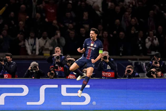 Paris, France February 25 Marquinhos Correa of Paris Saint Germain celebrates after scoring the opening goal of PSG during the UEFA Champions League 2025 26 League Knockout Play off Second Leg match between Paris Saint Germain and AS Monaco at Parc des Princes on February 25, 2026 in Paris, France Photo by Antonio Borga Eurasia Sport Images Paris Parc des Princes France Copyright: x x2026xEurasiaxSportxImagesx jp-en-EuSpIm-AB6_PSG_Monaco_25Feb2026_PR435