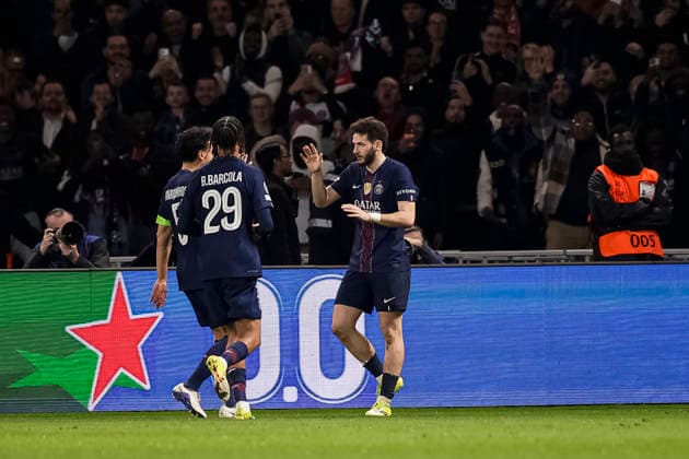 Paris, France February 25 Khvicha Kvaratskhelia of Paris Saint Germain celebrating his goal with his teammates during the UEFA Champions League 2025 26 League Knockout Play off Second Leg match between Paris Saint Germain and AS Monaco at Parc des Princes on February 25, 2026 in Paris, France Photo by Antonio Borga Eurasia Sport Images Paris Parc des Princes France Copyright: x x2026xEurasiaxSportxImagesx jp-en-EuSpIm-AB6_PSG_Monaco_25Feb2026_PR600