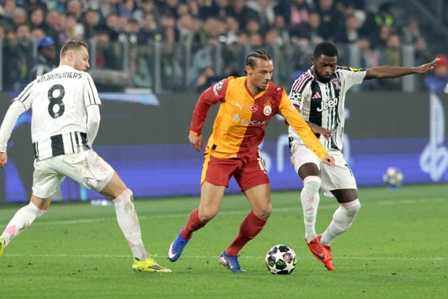 LEROY SANE, Galatasaray, TEUN KOOPMEINERS, JEREMIE BOGA, Juventus, Champions League, 2025-26, Juventus vs Galatasaray 3-2, 25-02-2026, Action, Contrasto CHAMPIONS LEAGUE 2025-26 JUVENTUS-GALATASARAY 3-2
