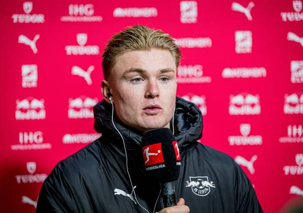 Leipzigs Conrad Harder Soccer 1 Bundesliga, Matchday 22 RB Leipzig VfL Wolfsburg February 15, 2026 Leipzig, Red Bull Arena RB Leipzig VfL Wolfsburg