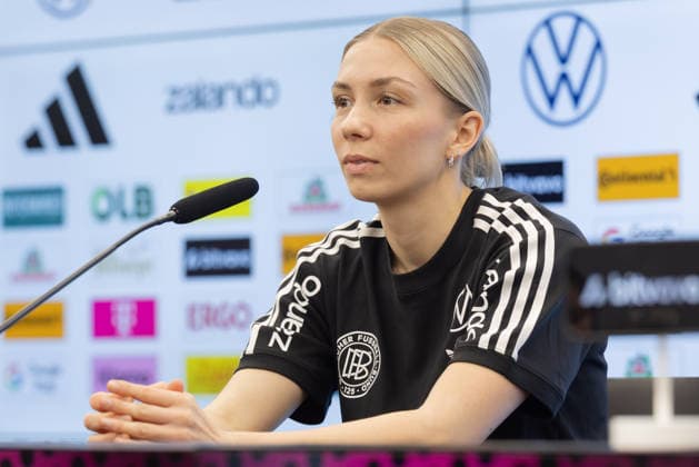 Training and press conference German national womens soccer team Elisa Senß Eintracht Frankfurt Training and press conference of the womens national team before the World Cup qualifiers against Slovenia and Norway on February 25, 2026 in Frankfurt am Main, Frankfurt am Main Hesse Germany DFB Campus