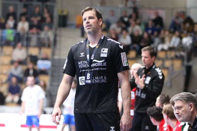 25 02 2026 Handball Men 2025 2026 2 Handball Bundesliga 21 Matchday HSG Nordhorn Lingen Dessau Roßlauer HV 06 EmslandArena Lingen Mark Bult Nordhorn, Coach Lingen Ems Lower Saxony Germany