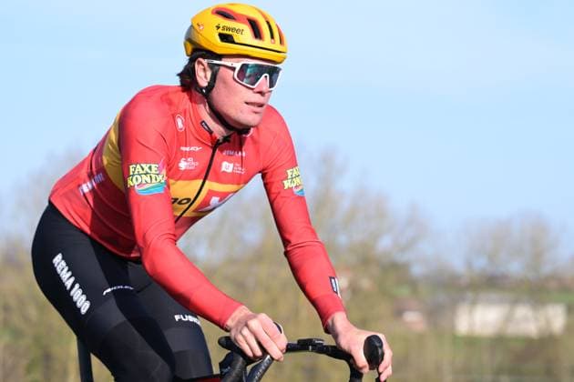 Uno-X Mobility riders pictured in action during a track reconnaissance session ahead of this weekend s one-day cycling race Omloop Het Nieuwsblad, the opening race of the Flemish classic one day races season, Thursday 26 February 2026. DAVIDxPINTENS  x165314759x