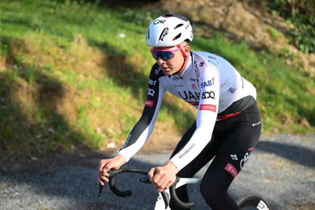Belgian Florian Vermeersch of UAE Team Emirates-XRG pictured at a track reconnaissance session ahead of this weekend s one-day cycling race Omloop Het Nieuwsblad, the opening race of the Flemish classic one day races season, Thursday 26 February 2026. DAVIDxPINTENS  x165325914x