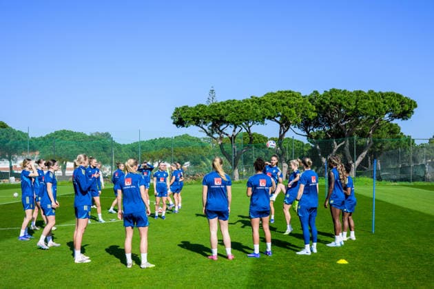260226 Players of the Swedish women s national football team at a training session on February 26, 2026 in Albuferia Photo Ludvig Thunman BILDBYRAN code LT LT0774 fotboll football soccer fotball träning practice training sverige sweden dam bbeng  Copyright: LUDVIGxTHUNMAN BB260226LT029
