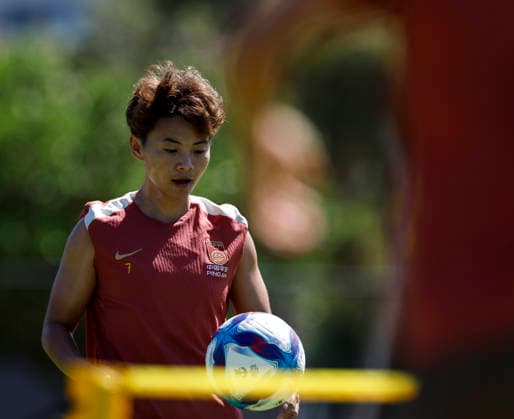 (260226) -- NEWCASTLE, Feb. 26, 2026 -- Wang Shuang of China attends a training session for the upcoming AFC Women s Asian Cup, in Newcastle, Australia, Feb. 26, 2026. ) (SP) AUSTRALIA-NEWCASTLE-WOMEN S ASIAN CUP-CHINA-TRAINING MaxPing 