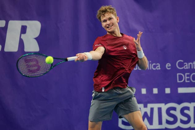 August HOLMGREN (DEN) during Challenger Citta di Lugano, International Tennis match in Lugano, Switzerland, February 26 2026  Copyright: xRobertaxCorradin IPAxSportx xipa-agency.netx xx IPA_72049024 IPA_Agency_IPA72049024