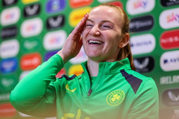 Republic of Ireland WNT press conference, PK, Pressekonferenz FAI National Training Centre, Dublin 26 2 2026 Courtney Brosnan Courtney Brosnan 26 2 2026  Copyright: x INPHO RyanxByrnex RB2_7816