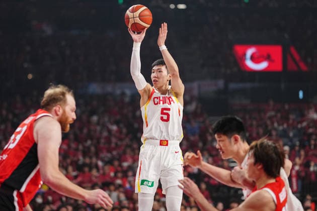 (260226) -- OKINAWA, Feb. 26, 2026 -- Liao Sanning (2nd L) of China shoots during the Group B match between China and Japan at the FIBA Basketball World Cup Asian Qualifiers in Okinawa, Japan, Feb. 26, 2026. ) (SP)JAPAN-OKINAWA-BASKETBALL-FIBA WORLD CUP-ASIAN QUALIFIERS-CHN VS JPN JiaxHaocheng 