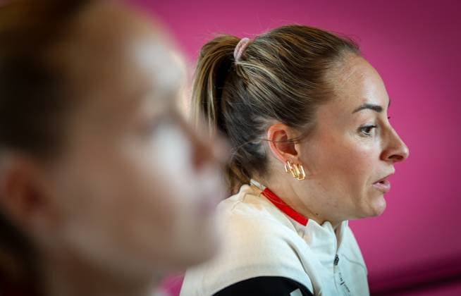 Belgium s Tessa Wullaert pictured during a press conference, PK, Pressekonferenz of Belgium s national women s soccer team the Red Flames, on Thursday 26 February 2026 in Tubize. The team is preparing for two games against Israel next week, in the qualifiers for the 2027 FIFA Women s World Cup. VIRGINIExLEFOUR  x165386717x