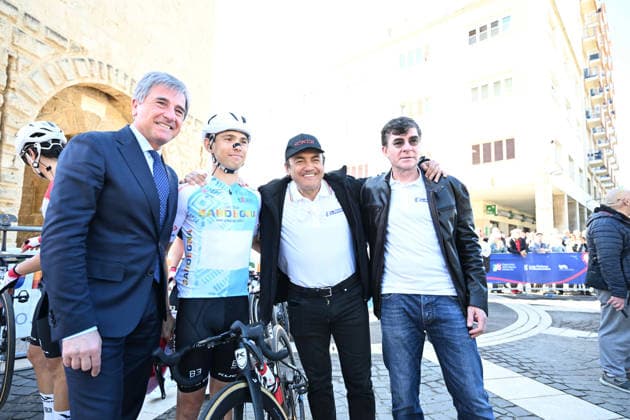 26-02-2026 Giro Di Sardegna; Tappa 02 Oristano - Carbonia; 2026, Ukyo; Garibbo, Nicolo; Pella, Roberto; Chiappucci, Claudio; Bugno, Gianni; Oristano; 