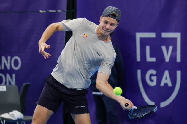 BSI Challenger Lugano - ATP, Tennis Herren Tennis Tournament Joel SCHWAERZLER of Austria participates in the BSI Challenger Lugano 2026 at Centro Esposizioni in Lugano, Switzerland, on February 26, 2026. Lugano Switzerland  Copyright: xRobertaxCorradinx originalFilename:corradin-notitle260226_npAXg.jpg