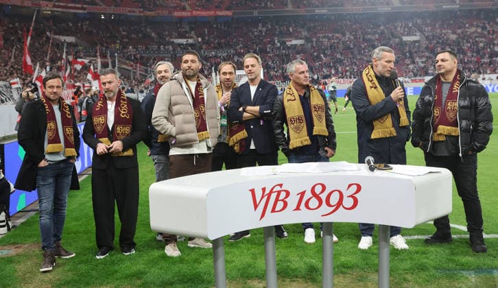 Stuttgart , Europa League VfB Stuttgart vs Celtic Glasgow , VfB Legends , from left Heiko Gerber Ioannis Amanatidis Steffen Danglmayer Kevin Kuranyi Andreas Hinkel Timo Hildebrand Silvio Meissner Timo Wenzel Viorel Ganea