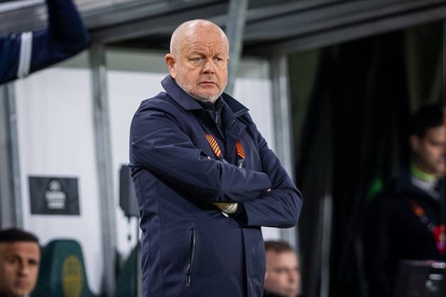 FERENCVAROS - LUDOGORETS Head coach of Ludogorets Per Mathias Hogmo during the 2 nd leg of KO play off s of UEFA Europa league football match between Ferencvarosi TC and PFC Ludogorets Razgrad. Groupama Arena, Ferencvaros Arena, Budapest, Hungary, February 26, 2026. Photo by Branislav Racko Copyright: xx 080A6954