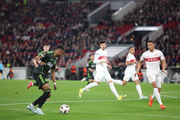 26 02 2026, xrekx, Football UEFA Europa League, VfB Stuttgart Celtic Glasgow v l Junior Adamu Celtic Glasgow DFL DFB REGULATIONS PROHIBIT ANY USE OF PHOTOGRAPHS as IMAGE SEQUENCES and or QUASI VIDEO Stuttgart