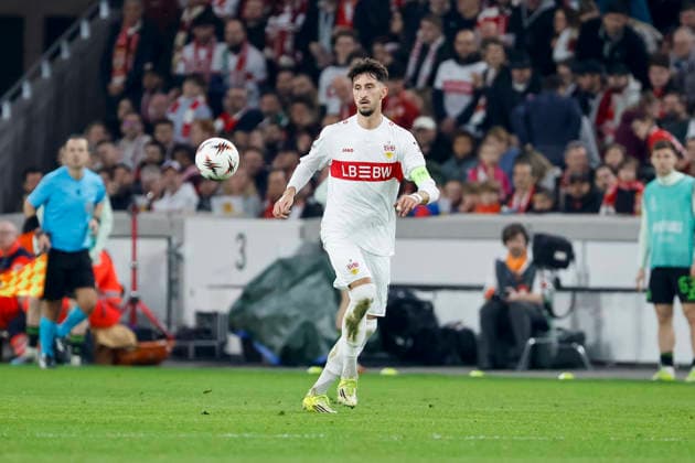 Atakan Karazor VfB Stuttgart, 16 on the ball , Germany, Football, UEFA Europa League, Play offs, 2025 2026, VfB Stuttgart vs Celtic Glasgow, 26 02 2026, Stuttgart MHP Arena Germany Copyright: xGrantxHubbsx