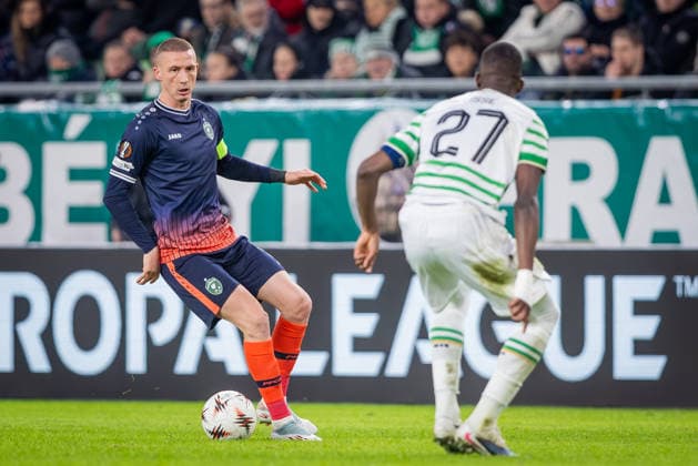 FERENCVAROS - LUDOGORETS Anton Nedyalkov of Ludogorets during the 2 nd leg of KO play off s of UEFA Europa league football match between Ferencvarosi TC and PFC Ludogorets Razgrad. Groupama Arena, Ferencvaros Arena, Budapest, Hungary, February 26, 2026. Photo by Branislav Racko Copyright: xx 080A7152