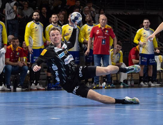 Handball, Men, Season 2025 2026, Champions League Group A, Matchday 12 , Füchse Berlin Industria Kielce, Mathias Gidsel Füchse Berlin , 26 02 2026, Copyright: xSebastianxRäppold MatthiasxKochx