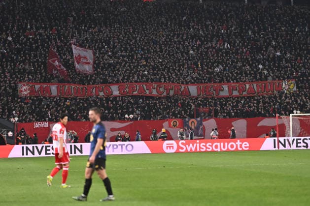 CRVENA ZVEZDA vs LOSC LILLE SUPPORTERS football Crvena zvezda vs LOSC Lille UEFA Europa league Rajko Mitic stadium, Belgrade 26.02.2026 Foto: FOOTBALL, UEFA EUROPA LEAGUE, CRVENA ZVEZDA, RED STAR, LOSC LILLE Belgrade Rajko Mitic stadium Serbia Copyright: xMarkoxMetlas xMNxPressx