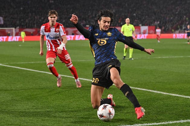 CRVENA ZVEZDA vs LOSC LILLE AYYOUB BOUADDI football Crvena zvezda vs LOSC Lille UEFA Europa league Rajko Mitic stadium, Belgrade 26.02.2026 Foto: FOOTBALL, UEFA EUROPA LEAGUE, CRVENA ZVEZDA, RED STAR, LOSC LILLE Belgrade Rajko Mitic stadium Serbia Copyright: xMarkoxMetlas xMNxPressx
