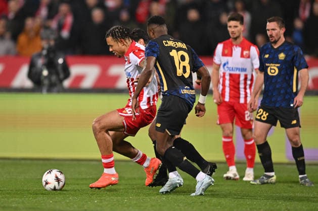 CRVENA ZVEZDA vs LOSC LILLE JAY IFEANYI JUNIOR ENEM Dzej Ifeanji Dzunior Enem football Crvena zvezda vs LOSC Lille UEFA Europa league Rajko Mitic stadium, Belgrade 26.02.2026 Foto: FOOTBALL, UEFA EUROPA LEAGUE, CRVENA ZVEZDA, RED STAR, LOSC LILLE Belgrade Rajko Mitic stadium Serbia Copyright: xMarkoxMetlas xMNxPressx