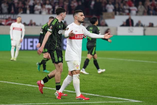 Disappointment, frustration for Deniz Undav 26 VfB Stuttgart , VfB Stuttgart vs Celtic Glasgow FC, Football, Men, UEFA Europa League, Season 2025 2026, Play off, Round 2 of 2, 26 02 2026 Stuttgart Baden Wuerttemberg Germany Copyright: xkolbert-press MartinxAgüerax
