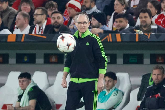 Martin O Neill, O Neill Celtic Glasgow, Coach , Germany, Football, UEFA Europa League, Play offs, 2025 2026, VfB Stuttgart vs Celtic Glasgow, 26 02 2026, Stuttgart MHP Arena Germany Copyright: xGrantxHubbsx