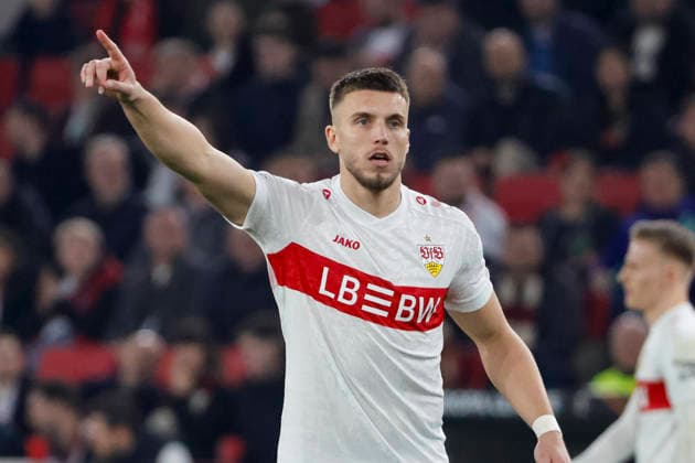 Ermedin Demirović, Demirovic VfB Stuttgart, 09 , Germany, Football, UEFA Europa League, Play offs, 2025 2026, VfB Stuttgart vs Celtic Glasgow, 26 02 2026, Stuttgart MHP Arena Germany Copyright: xGrantxHubbsx