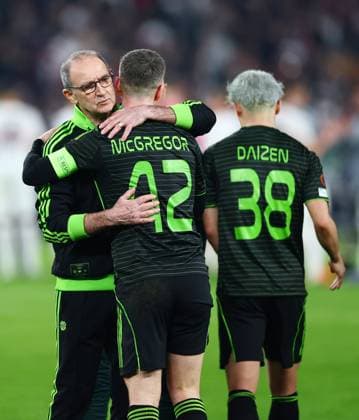 Celtic Manager Martin O Neill and Callum McGregor of Celtic. Stuttgart v Celtic, UEFA Europa League, Knockout Round Play Offs, Second Leg, Football, MHP Arena, Stuttgart, Germany - 26 Feb 2026Stuttgart MHP Arena Germany EDITORIAL USE ONLY No use with unauthorised audio, video, data, fixture lists, club league logos or live services. Online in-match use limited to 120 images, no video emulation. No use in betting, games or single club league player publications. Copyright: xJamesxMarsh Shutterstockx 16701577ck