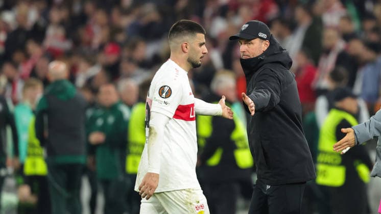 Stuttgart , Europa League VfB Stuttgart vs Celtic Glasgow , Deniz Undav VfB coach Sebastian Hoeneß VfB