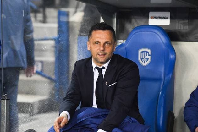 Dinamo s head coach Mario Kovacevic pictured before a soccer game between Belgian team KRC Genk and Croatian GNK Dinamo Zagreb, Thursday 26 February 2026 in Genk, in the play-off for the knockout phase of the UEFA Europa League tournament. Genk won the first leg 1-3. JILLxDELSAUX  x165462573x