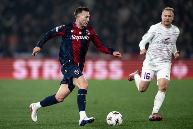 260226 Federico Bernardeschi of Bologna during the UEFA Europa League football match between Bologna and Brann on February 26, 2026 in Bologna Photo Marius Simensen BILDBYRAN COP 238 MM0058 bbeng fotboll football soccer fotball uefa europa league brann bologna  Copyright: MARIUSxSIMENSEN BB260226ZJ013