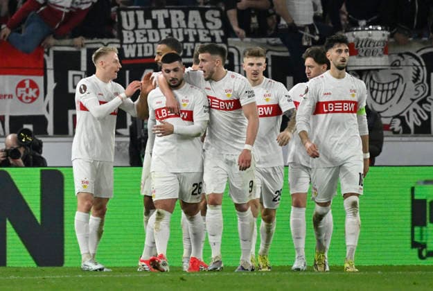 alleged GOAL for 1 1 Deniz Undav VfB Stuttgart 26 disallowed for offside VAR, video assistant, video evidence, Video referee Video assistant referee Goal celebration Ermedin Demirovic VfB Stuttgart 09 10 Atakan Karazor VfB Stuttgart 16 Angelo Stiller VfB Stuttgart 06 Josha Vagnoman VfB Stuttgart 04 VfB Stuttgart vs Celtic Glasgow FC EUROPA LEAGUE EL 26 02 2026 DFL REGULATIONS PROHIBIT ANY USE OF PHOTOGRAPHS AS IMAGE SEQUENCES AND OR QUASI VIDEO VfB Stuttgart vs Celtic Glasgow FC EL