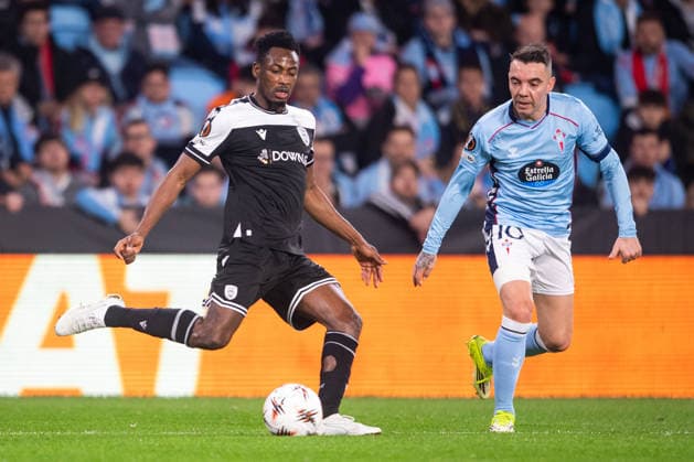 February 26, 2026, Vigo, Guimaraes, Spain: Abdul Rahman Baba of PAOK is seen on action during the UEFA Europa League 2025 26 Knockout Play-off Second Leg match between Real Club Celta and PAOK FC at Estadio Balaidos on February 26, 2026 in Vigo, Spain. Vigo Spain - ZUMAl192 20260226_zsp_l192_041 Copyright: xMiguelxLemosx