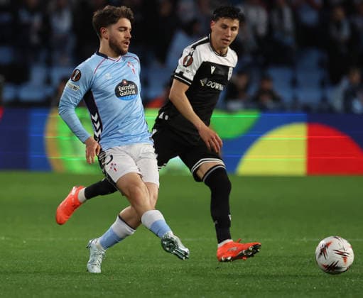 ESP, EuropaLeague, Real Celta v PAOK, 26 February 2026 Sergio Carreira of Real Club Celta de Vigo in action during the UEFA Europe League KO play off, 2st leg between Real Club Celta de Vigo and PAOK Thessalonik at Stadium Municipal Balaidos on February 26 ,2026 in Vigo (Spain) (Photo by Luis de la Mata SportPix Sipa USA Vigo Stadium Municipal Balaidos Galicia Spain Copyright: xLuisxdexlaxMatax xsportPix.org.ux