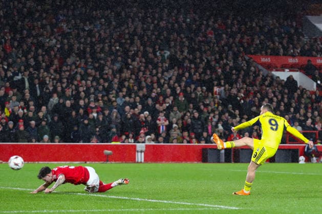 Nottingham Forest v Fenerbahce SK, UEFA Europa League Muhammed Kerem AktürkoÄülu Of Fenerbache scores a GOAL 0-1 during the Nottingham Forest v Fenerbahce SK UEFA Europa League Play-Offs 2nd Leg match at the City Ground, West Bridgford, England on 26 February 2026 Credit: Lee Keuneke Every Second Media Editorial use only. All images are copyright Every Second Media Limited. No images may be reproduced without prior permission. Copyright: xIMAGO EveryxSecondxMediax ESM-1824-0015 LeexKeunekex xEveryxSecondxMediax