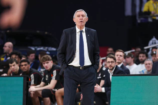 February 26, 2026, Madrid, Madrid, Spain: Svetislav Pesic, head coach of FC Bayern Munich, looks on during the Turkish Airlines EuroLeague Regular Season Round 29 match between Real Madrid and FC Bayern Munich at Movistar Arena on February 26, 2026, in Madrid, Spain. Madrid Spain - ZUMAa181 20260226_zaa_a181_041 Copyright: xIrinaxR.xHipolitox