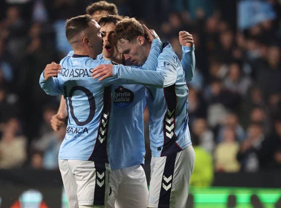 ESP, EuropaLeague, Real Celta v PAOK, 26 February 2026 Wiliot Swedberg of Real Club Celta de Vigo celebrates your first goal in action during the UEFA Europe League KO play off, 2st leg between Real Club Celta de Vigo and PAOK Thessalonik at Stadium Municipal Balaidos on February 26 ,2026 in Vigo (Spain) (Photo by Luis de la Mata SportPix Sipa USA Vigo Stadium Municipal Balaidos Galicia Spain Copyright: xLuisxdexlaxMatax xsportPix.org.ux