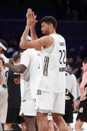 February 26, 2026, Madrid, Madrid, Spain: Walter Tavares of Real Madrid gestures after winning the EuroLeague Regular Season Round 29 match between Real Madrid and FC Bayern Munich at Movistar Arena on February 26, 2026, in Madrid, Spain. Real Madrid V FC Bayern Munich - Euroleague 2025 2026  - ZUMAa181 20260226_zaa_a181_078 Copyright: xIrinaxR.xHipolitox