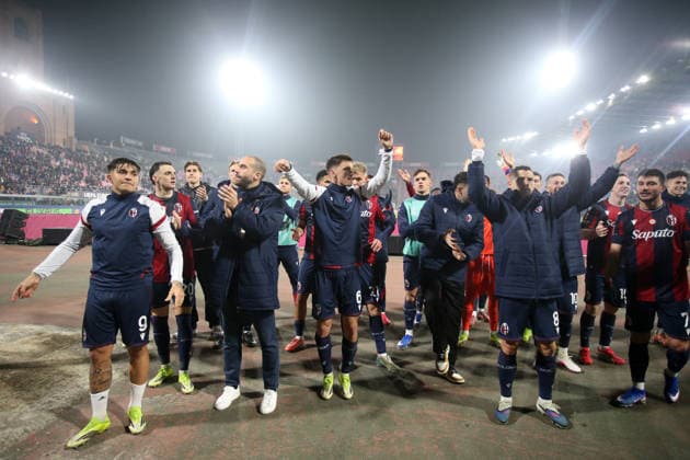 Bologna™s final exultation during the UEFA Europa League soccer match between Bologna and Brann at the Renato Dall™Ara Stadium in Bologna, north Italy - Thursday, February 26, 2026  Copyright: xGiannixSantandrea LaPressex
